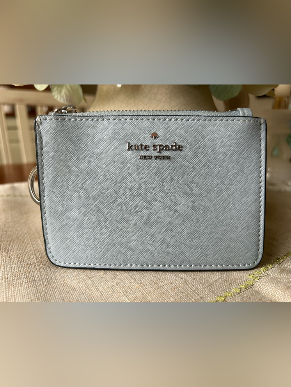 kate ♠️ spade NY Light Blue card holder/wallet with key ring